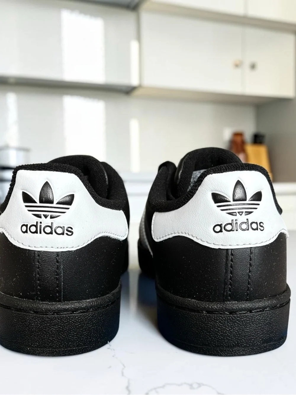 adidas Superstar II Size 3Y (Big Kids) Black White Leather Sneakers NEW